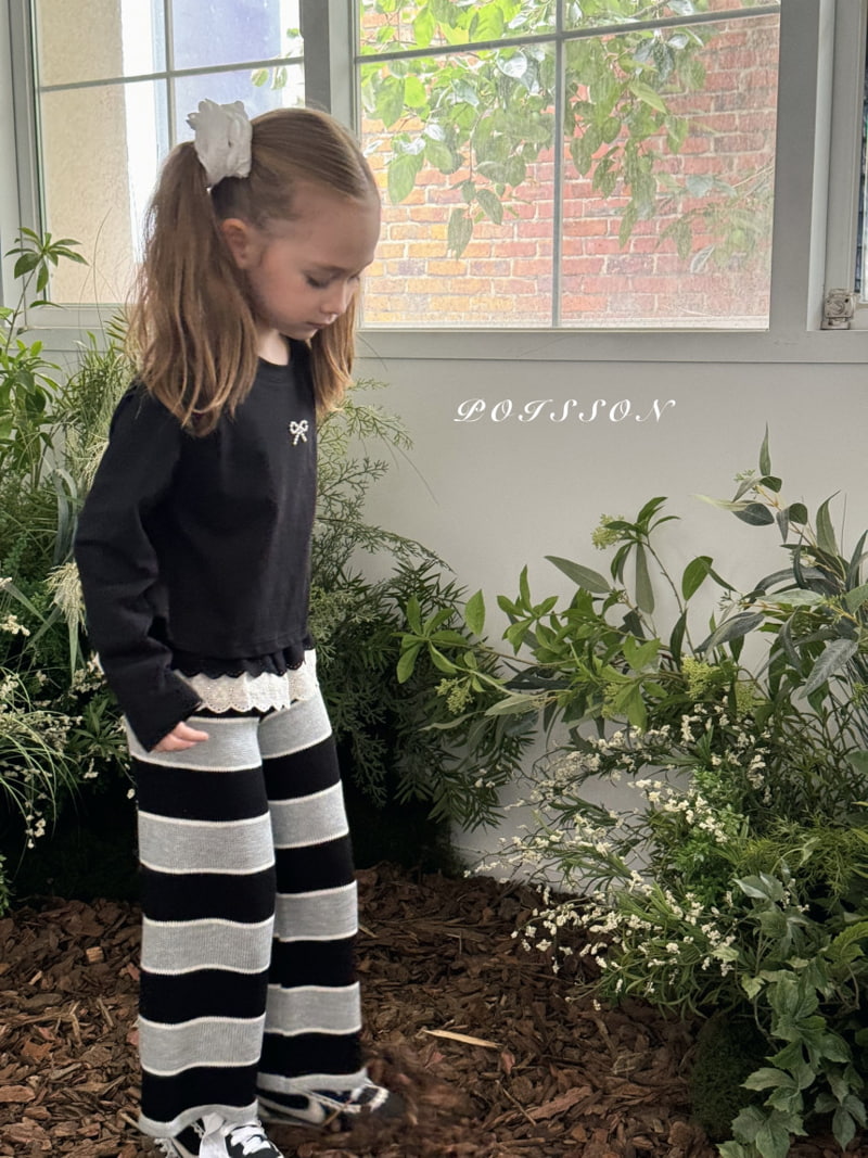 Poisson - Korean Children Fashion - #childofig - Stripe Knit Pants - 10