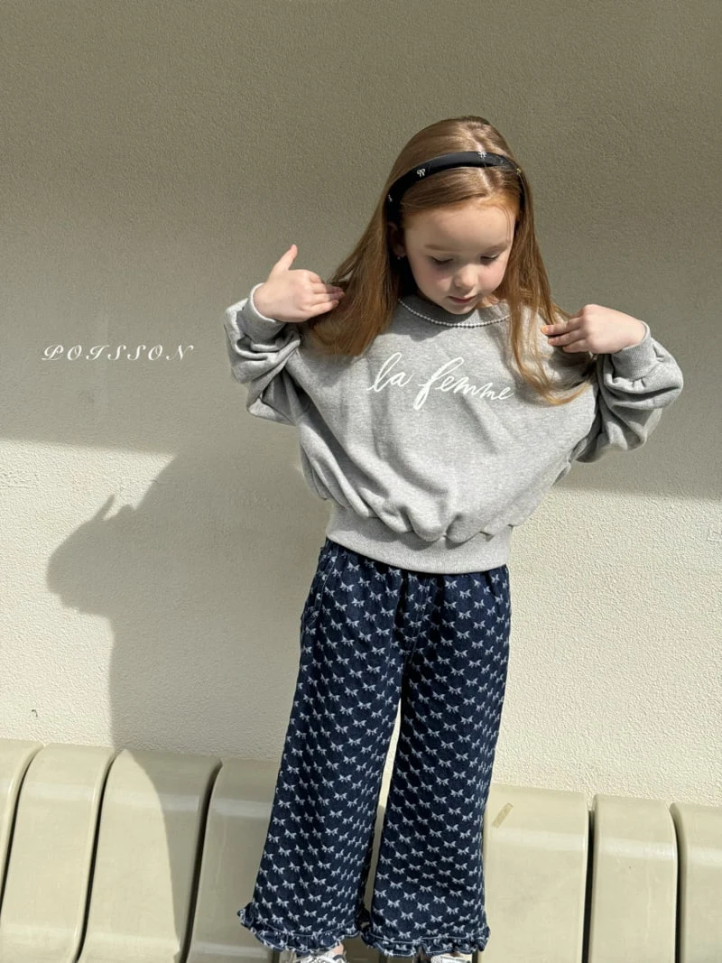 Poisson - Korean Children Fashion - #childrensboutique - Bree Ribbon Denim Pants - 2