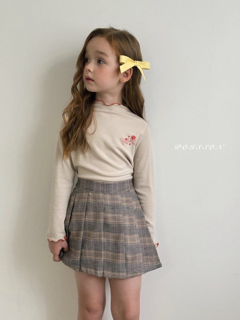 Poisson - Korean Children Fashion - #childrensboutique - Check Pleats Skirt Pants - 4