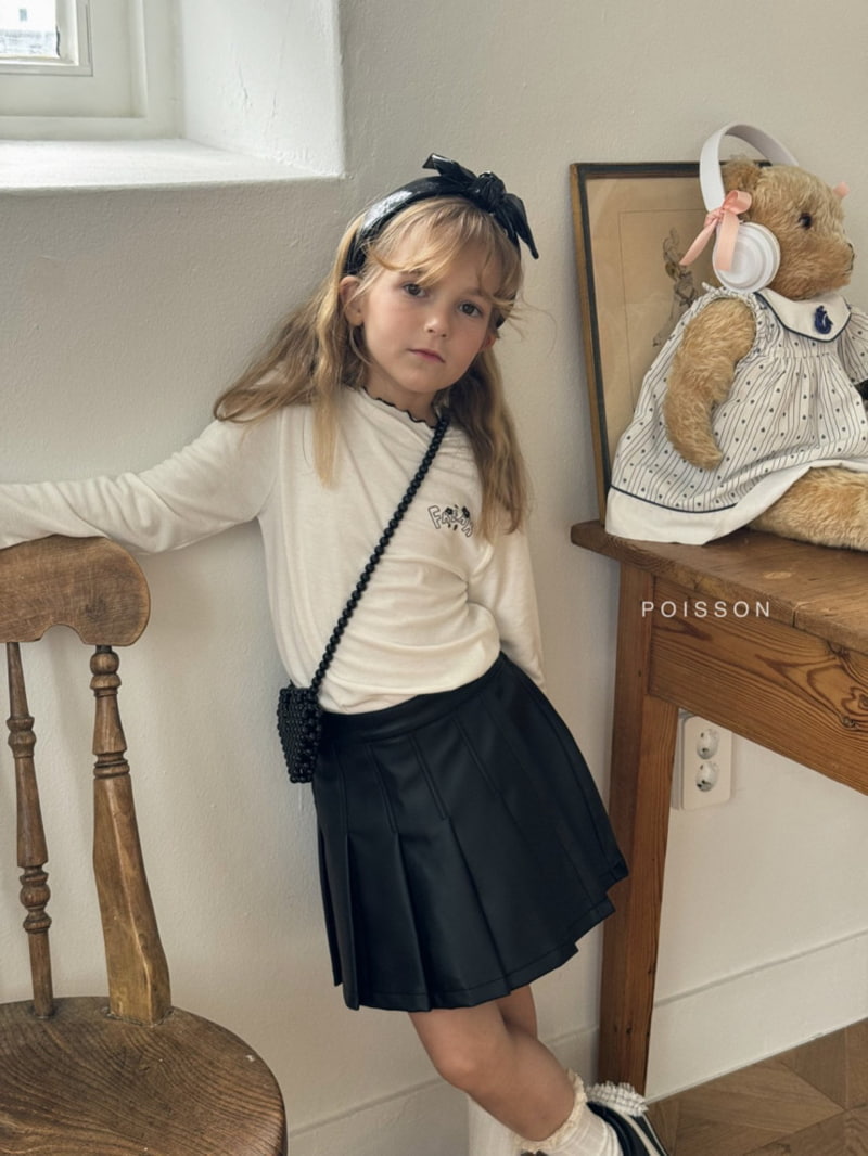 Poisson - Korean Children Fashion - #discoveringself - Leather Pleats Skirt Pants - 6