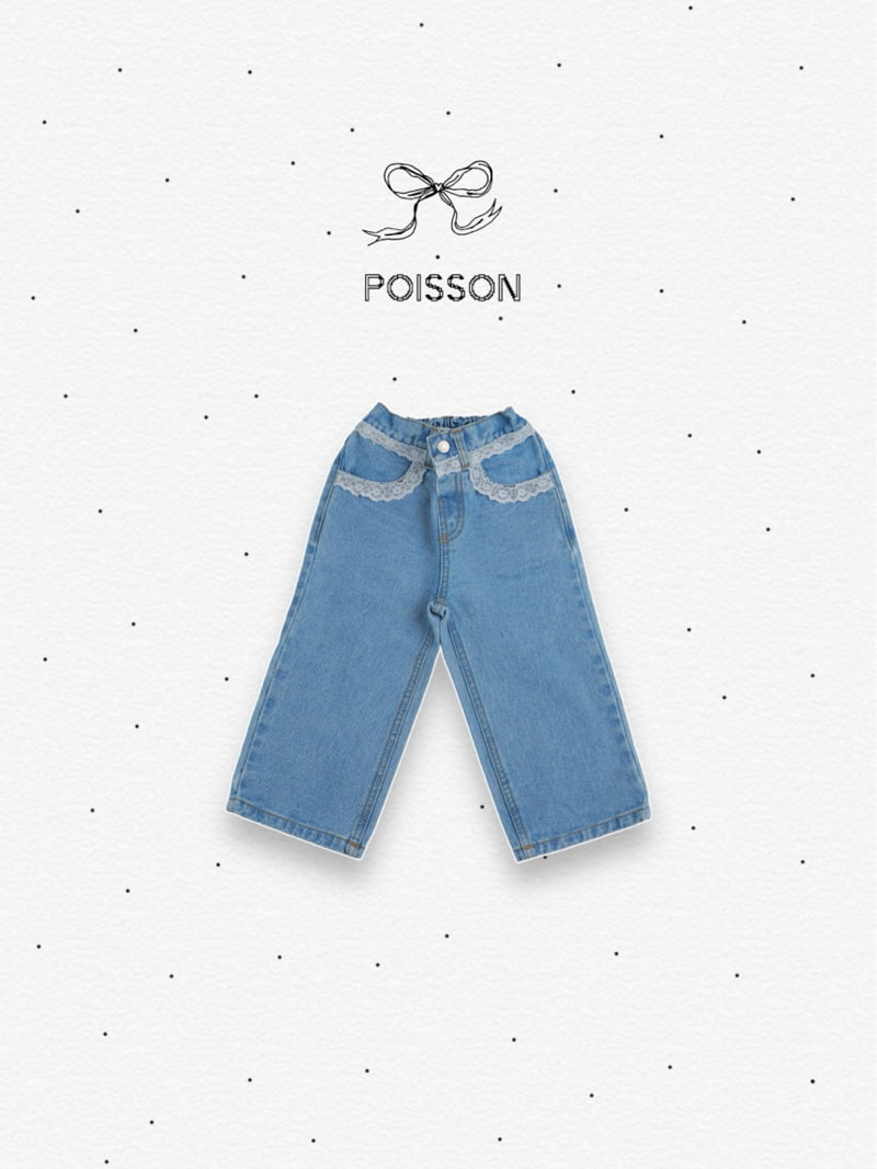 Poisson - Korean Children Fashion - #fashionkids - Lace Denim Pants