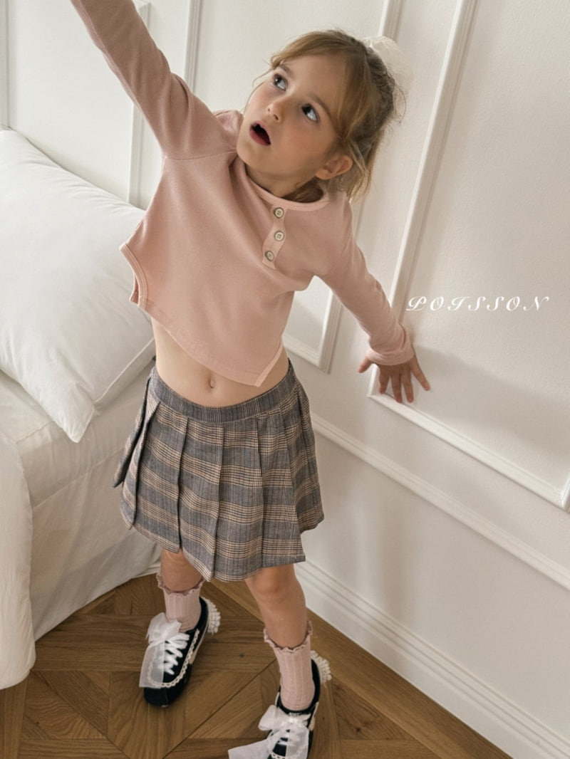 Poisson - Korean Children Fashion - #magicofchildhood - Check Pleats Skirt Pants - 12