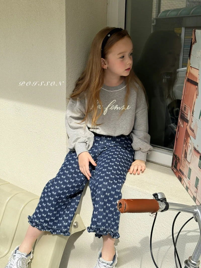 Poisson - Korean Children Fashion - #magicofchildhood - Bree Ribbon Denim Pants - 11