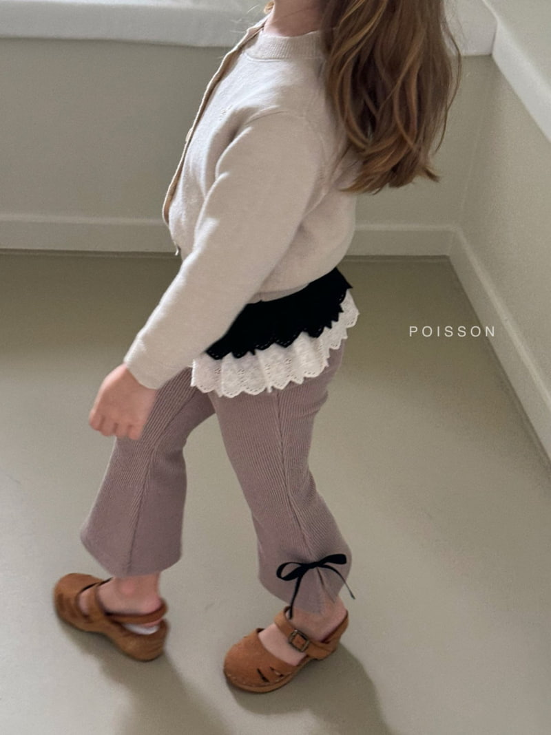 Poisson - Korean Children Fashion - #minifashionista - Ribbon Bootscut Pants - 3