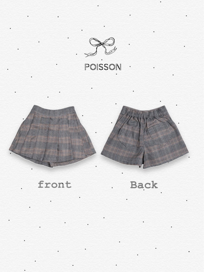 Poisson - Korean Children Fashion - #stylishchildhood - Check Pleats Skirt Pants