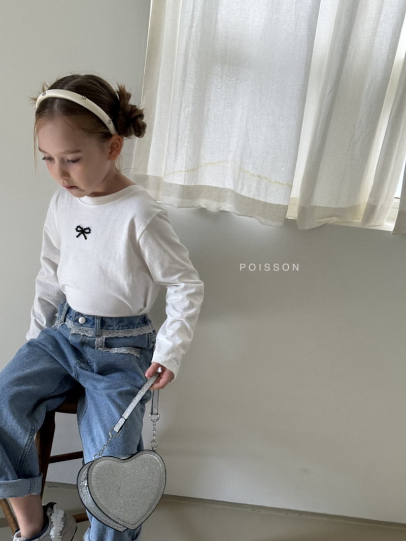 Poisson - Korean Children Fashion - #todddlerfashion - Lace Denim Pants - 10