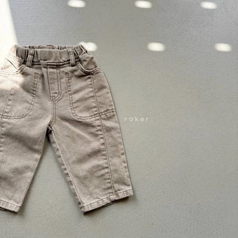 Raker - Korean Children Fashion - #designkidswear - Maison Stitch Baggy Pants - 3