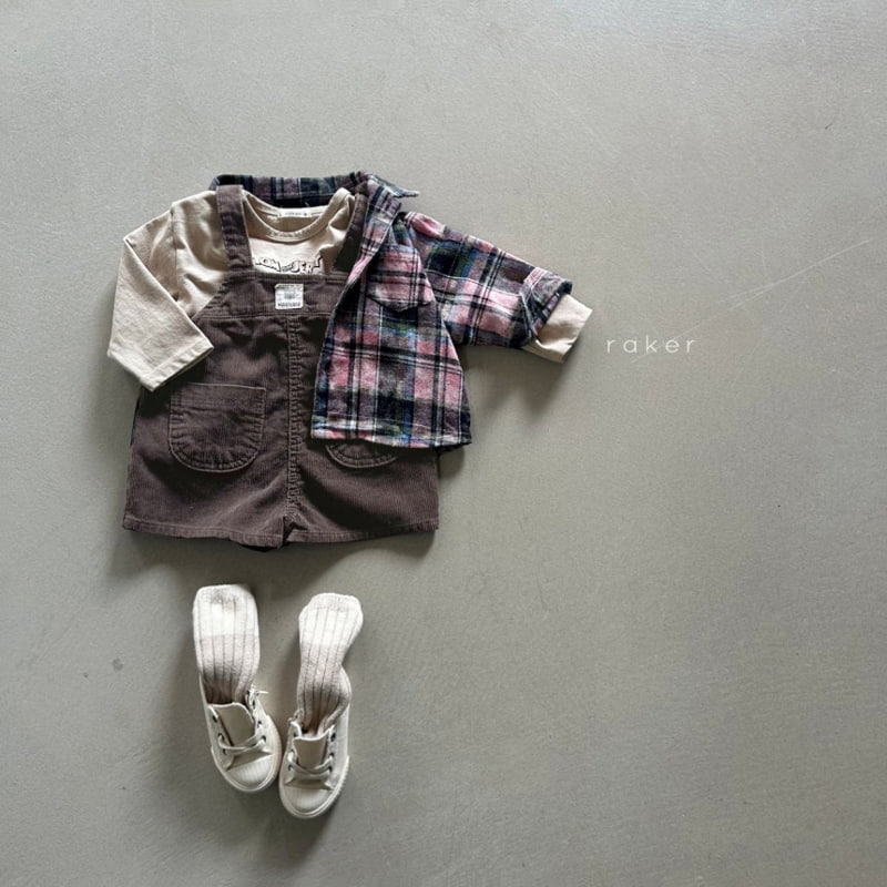 Raker - Korean Children Fashion - #discoveringself - Corduroy Short Overalls - 4