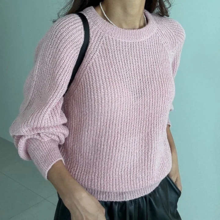 Ripple - Korean Women Fashion - #restrostyle - Beads Raglan Knit Top - 7