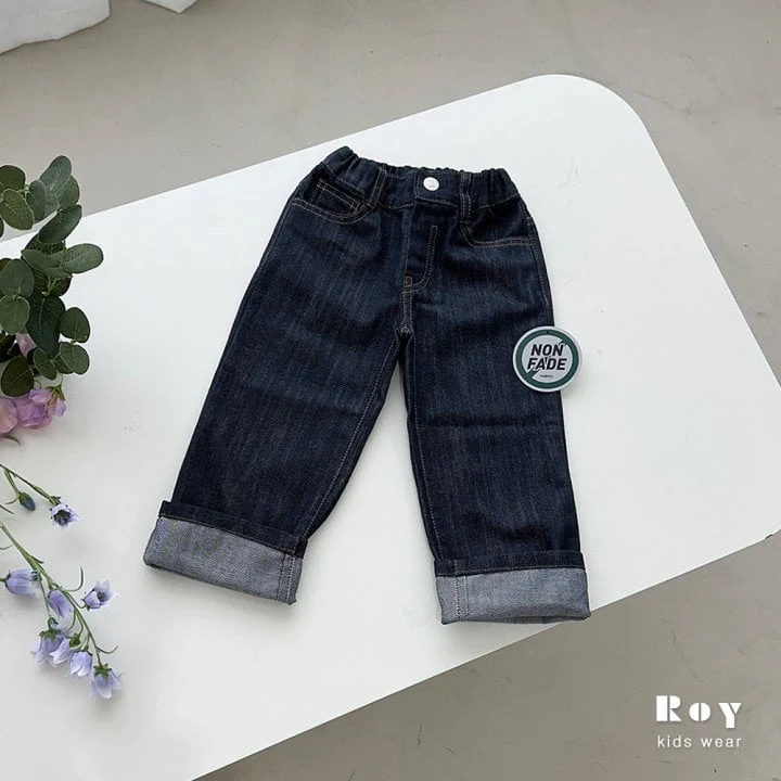 Roy - Korean Children Fashion - #kidzfashiontrend - Non Fade Roll-up Jeans - 4