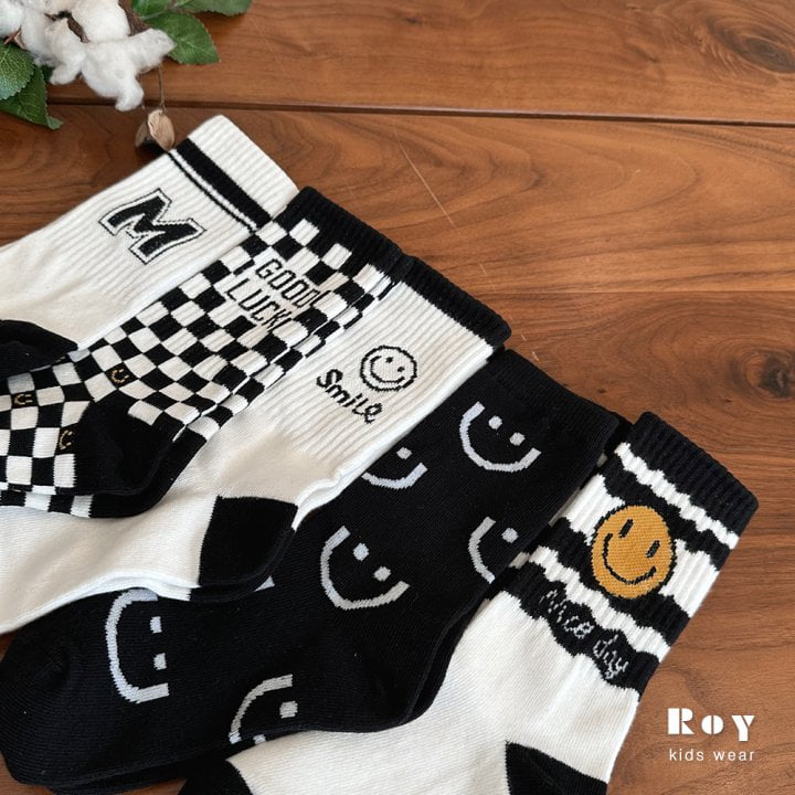 Roy - Korean Children Fashion - #discoveringself - White Black Socks