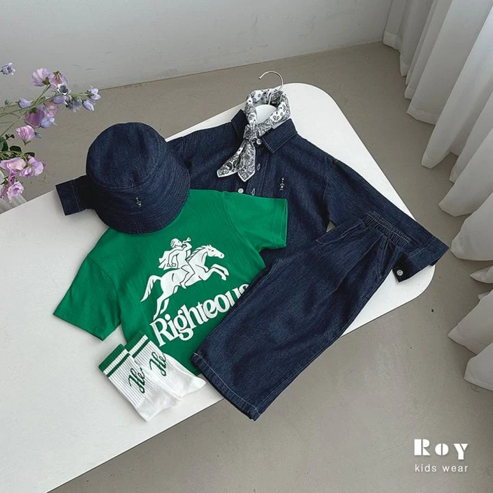 Roy - Korean Children Fashion - #kidsshorts - Denim Chino Pants - 5