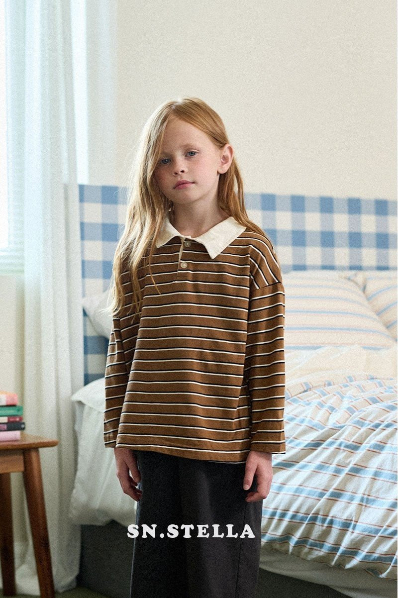 SN - Korean Children Fashion - #Kfashion4kids - Collar Stripe Tee - 2