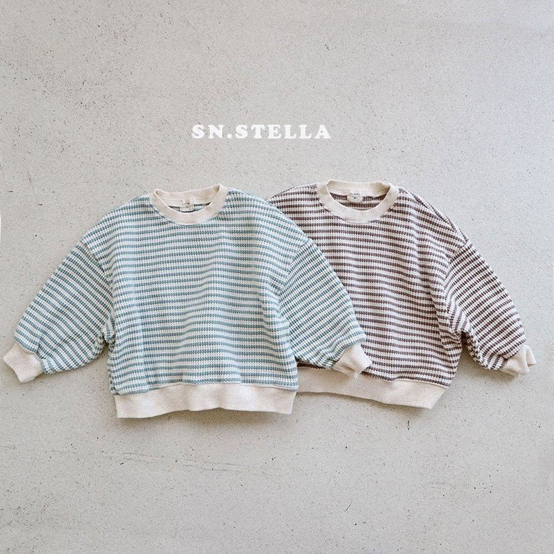 SN - Korean Children Fashion - #littlefashionista - Waffle Stripe Sweatshirts