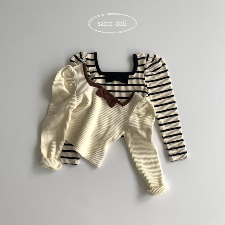 Saint Doll - Korean Children Fashion - #Kfashion4kids - Ribbon Puff Tee