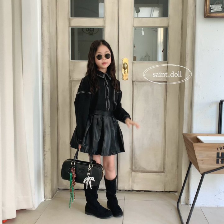 Saint Doll - Korean Children Fashion - #Kfashion4kids - Leather Pleats Skirt - 12