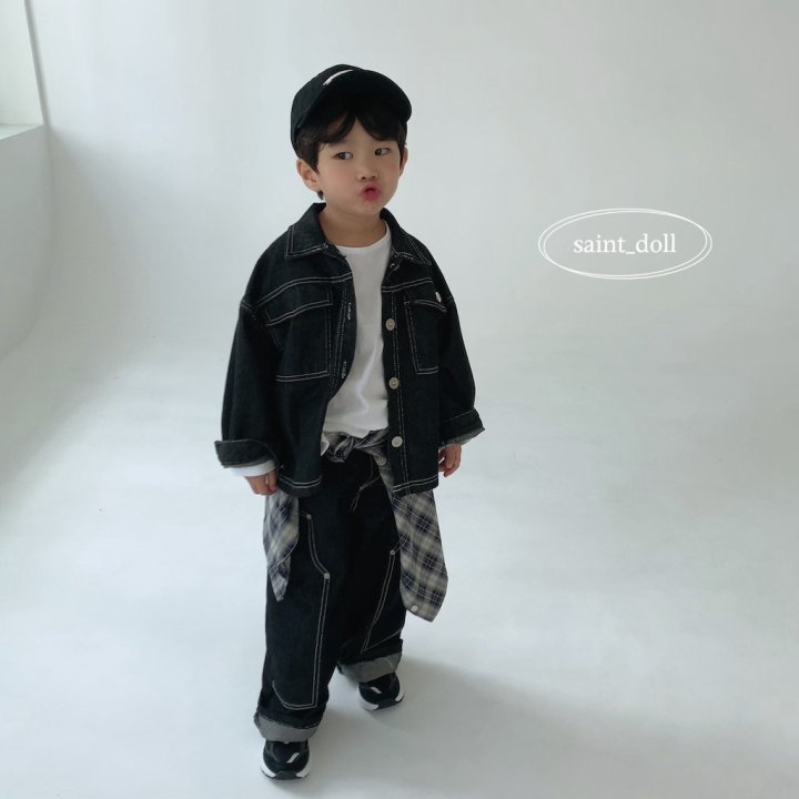 Saint Doll - Korean Children Fashion - #childofig - Ribet Denim Pants - 7