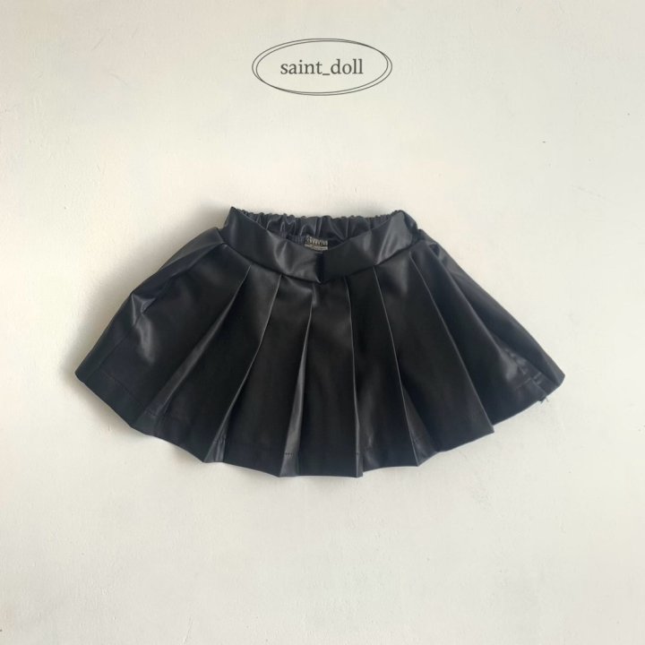 Saint Doll - Korean Children Fashion - #childofig - Leather Pleats Skirt - 4