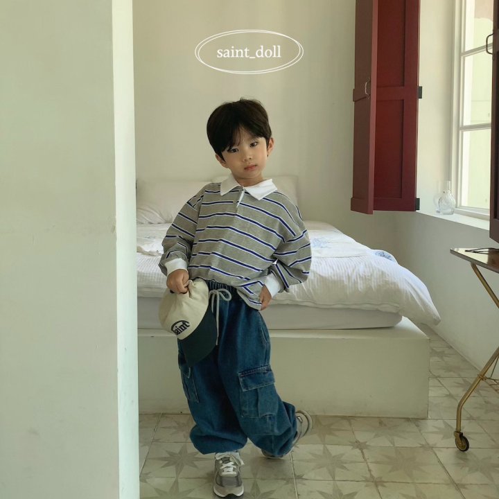 Saint Doll - Korean Children Fashion - #designkidswear - Denim Cargo Pants - 11