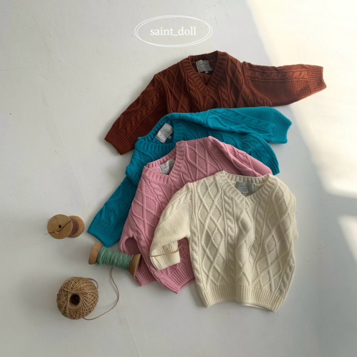 Saint Doll - Korean Children Fashion - #designkidswear - Twist Knit Pullover