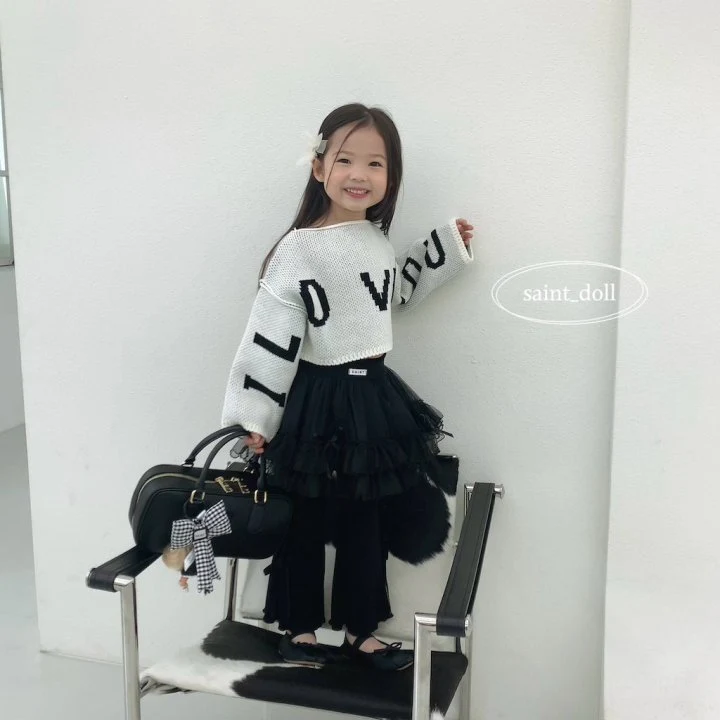 Saint Doll - Korean Children Fashion - #discoveringself - I Love Crop Knit Pullover - 12