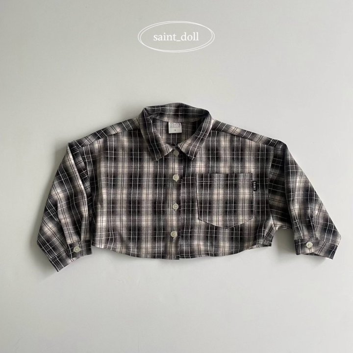 Saint Doll - Korean Children Fashion - #discoveringself - Check Crop Shirt