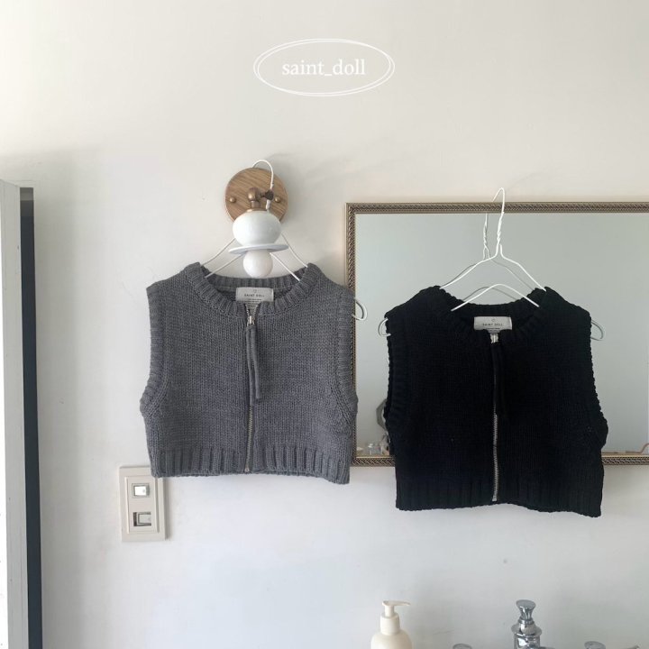 Saint Doll - Korean Children Fashion - #fashionkids - Zipper Knit Vest