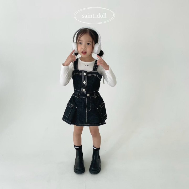 Saint Doll - Korean Children Fashion - #kidsshorts - Denim Bustier - 10