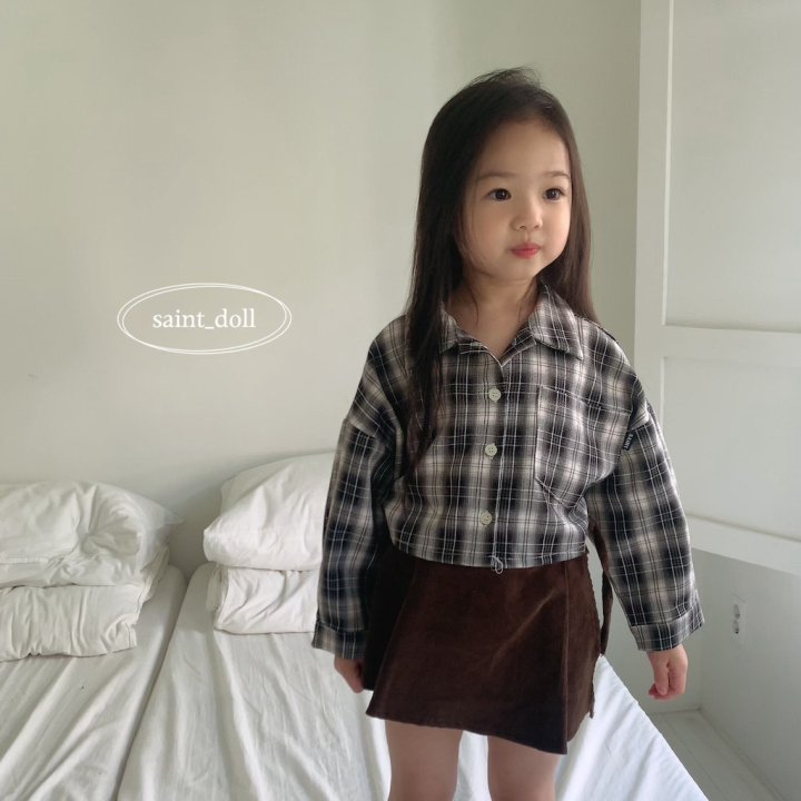 Saint Doll - Korean Children Fashion - #littlefashionista - Check Crop Shirt - 7