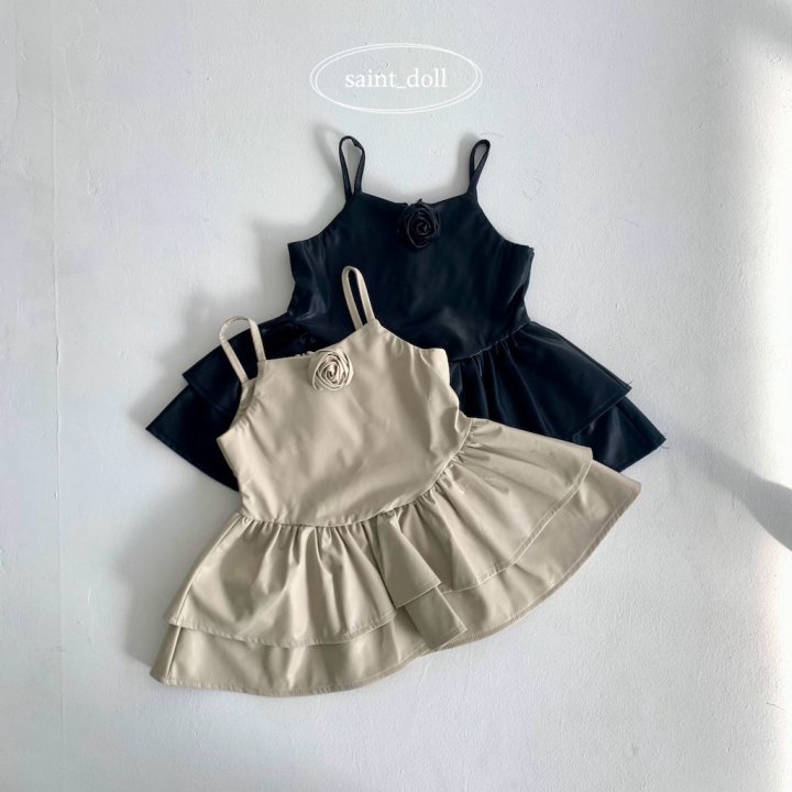 Saint Doll - Korean Children Fashion - #littlefashionista - Leather Cancan One-piece