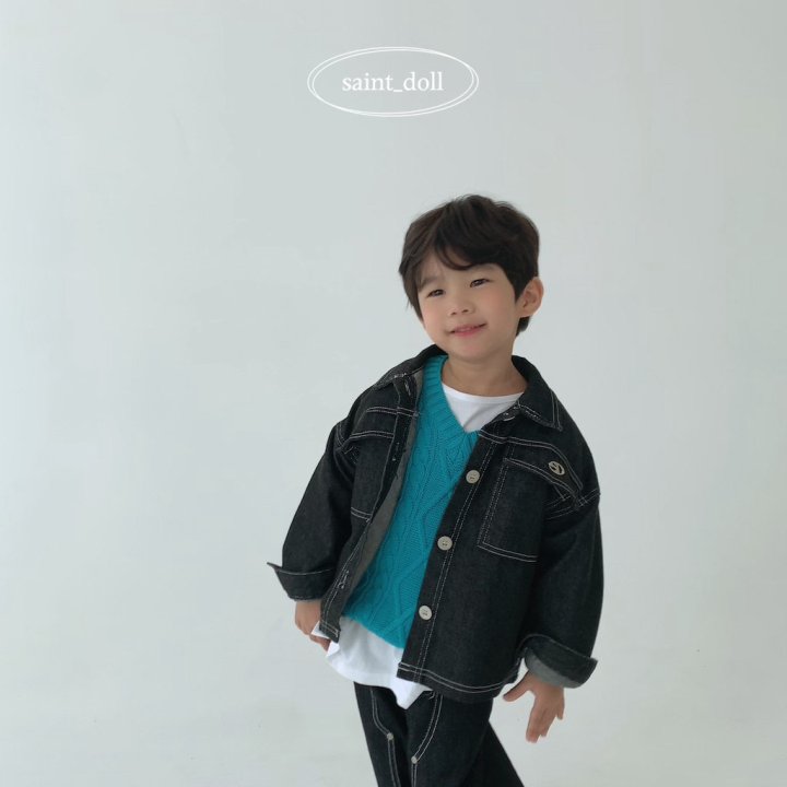 Saint Doll - Korean Children Fashion - #littlefashionista - Pocket Denim Jacket - 7