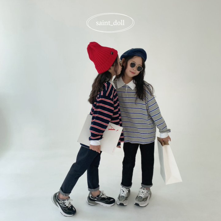 Saint Doll - Korean Children Fashion - #minifashionista - Colored Collar Sweatshirts - 7