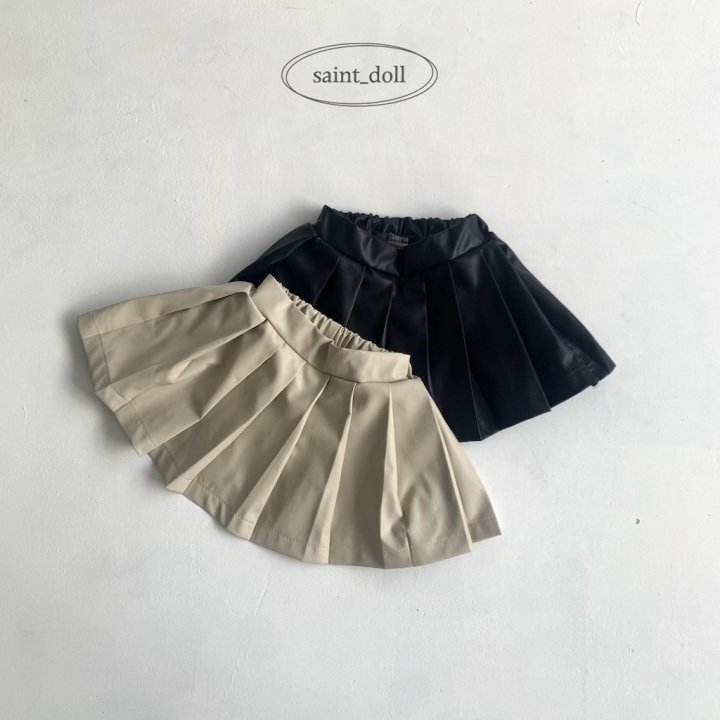 Saint Doll - Korean Children Fashion - #minifashionista - Leather Pleats Skirt