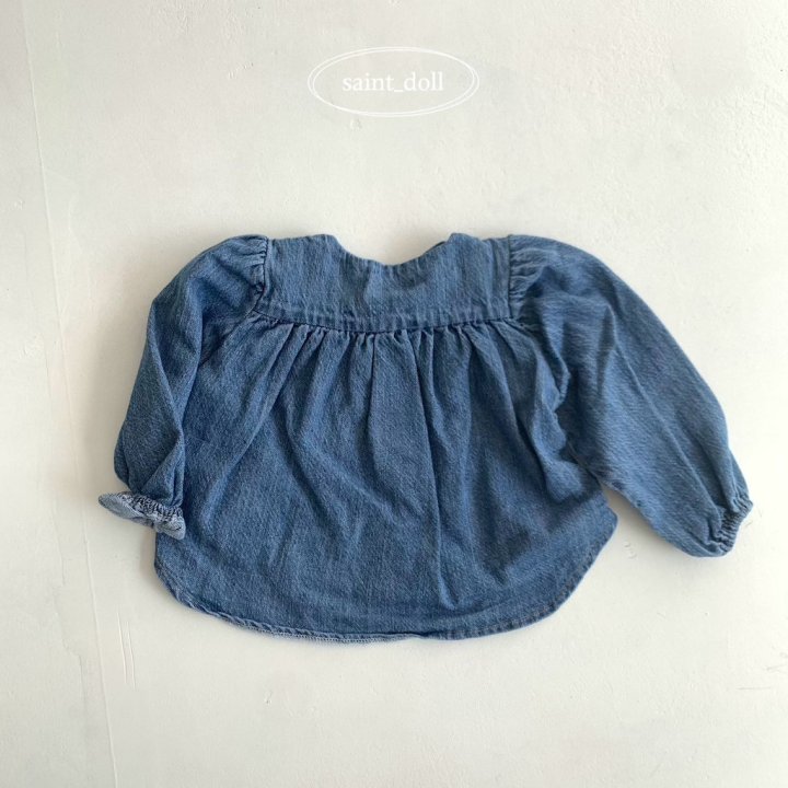 Saint Doll - Korean Children Fashion - #prettylittlegirls - Shirring Denim Blouse with Mom - 3