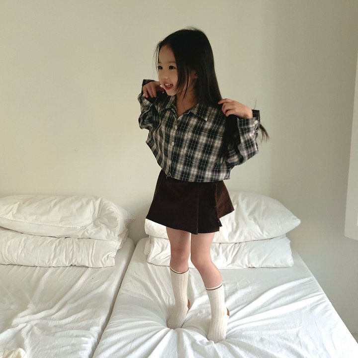 Saint Doll - Korean Children Fashion - #prettylittlegirls - Check Crop Shirt - 10