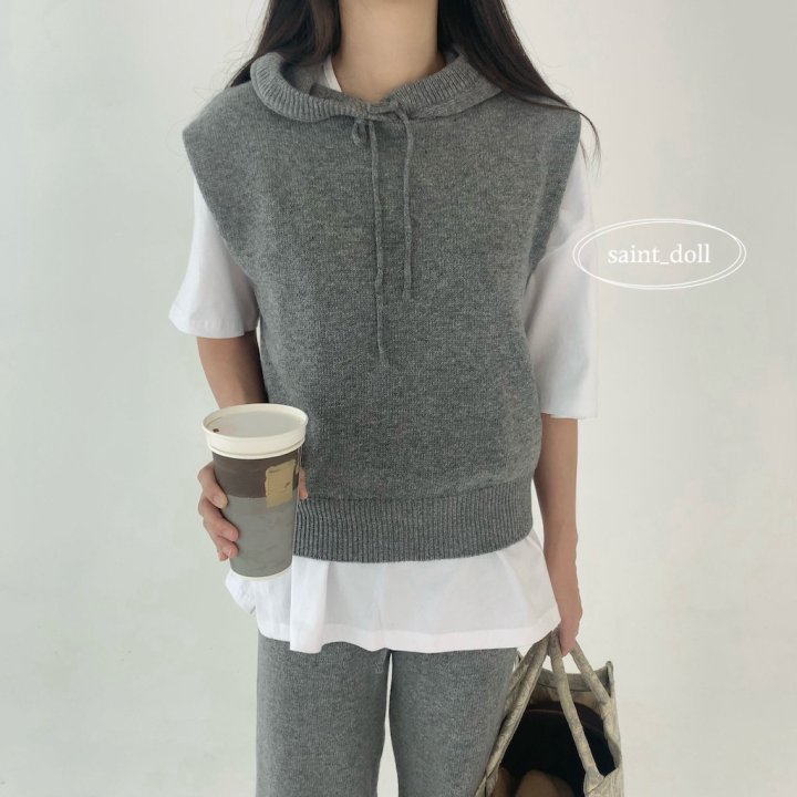 Saint Doll - Korean Children Fashion - #todddlerfashion - Hood Knit Vest - 11