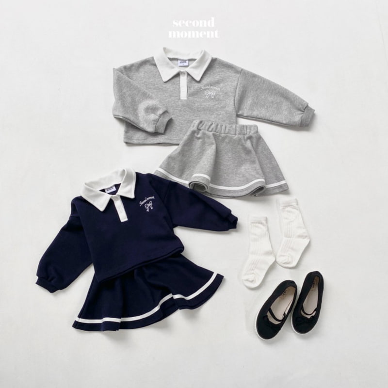 Second Moment - Korean Children Fashion - #kidzfashiontrend - Colored Collar Tee - 4