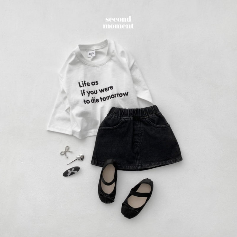 Second Moment - Korean Children Fashion - #childofig - Ribbon Denim Skirt - 8