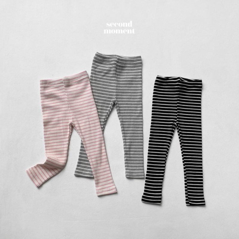 Second Moment - Korean Children Fashion - #designkidswear - Stripe Rib Leggings