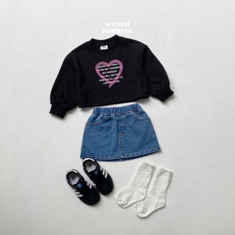 Second Moment - Korean Children Fashion - #designkidswear - Lettering Heart Crop Tee - 12