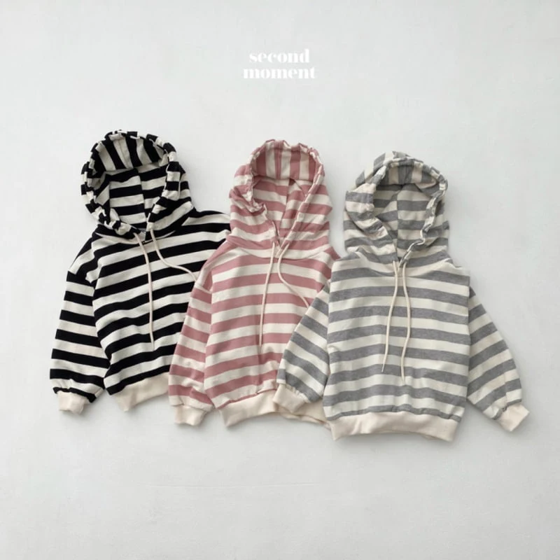 Second Moment - Korean Children Fashion - #discoveringself - Stripe Hoodie - 4