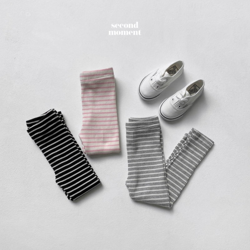 Second Moment - Korean Children Fashion - #fashionkids - Stripe Rib Leggings - 3