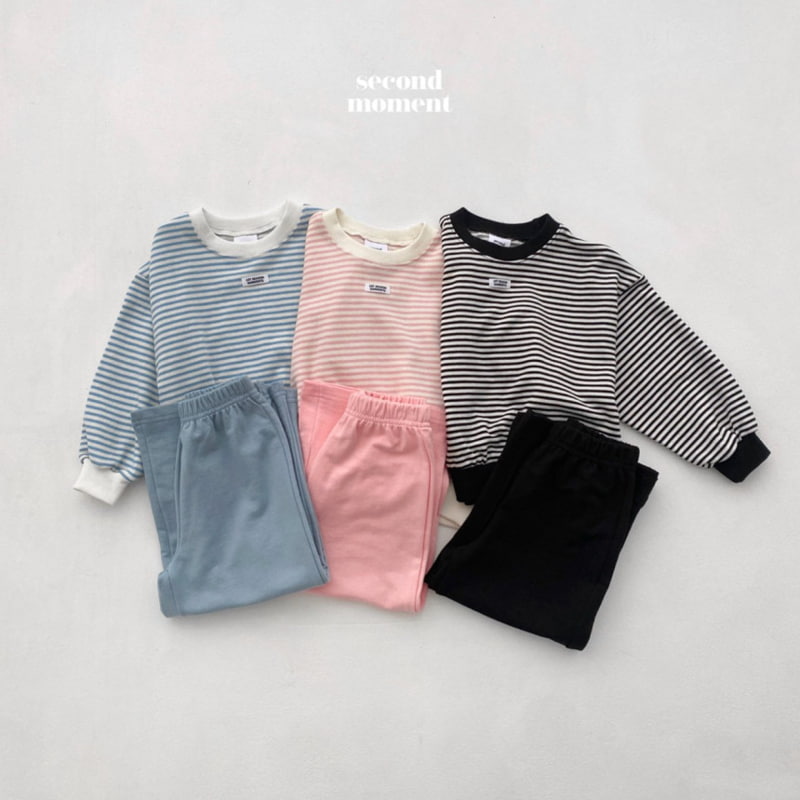 Second Moment - Korean Children Fashion - #fashionkids - Stripe Label Set - 2