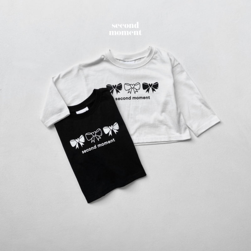 Second Moment - Korean Children Fashion - #fashionkids - Ribbon Crop Tee