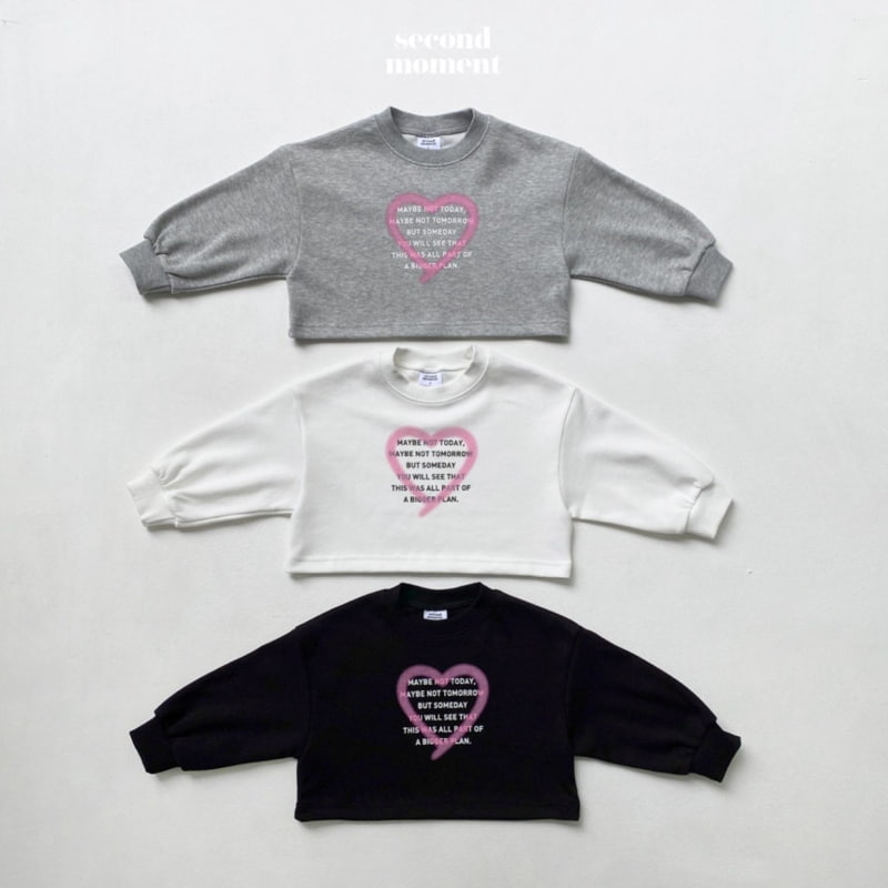 Second Moment - Korean Children Fashion - #kidsstore - Lettering Heart Crop Tee - 2