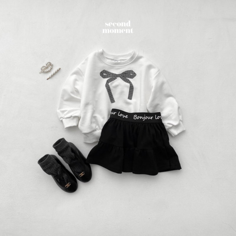 Second Moment - Korean Children Fashion - #kidsstore - Check Ribbon Sweatshirts - 4