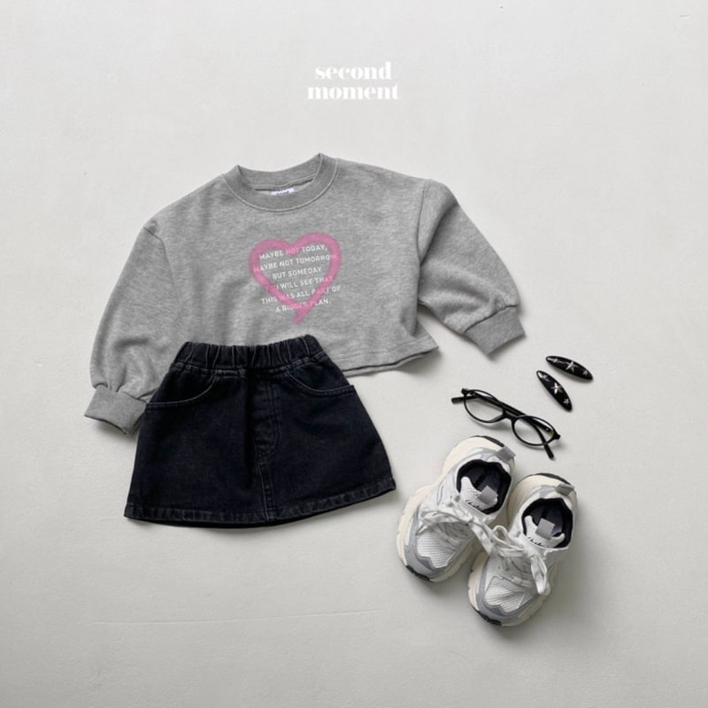 Second Moment - Korean Children Fashion - #littlefashionista - Lettering Heart Crop Tee - 5