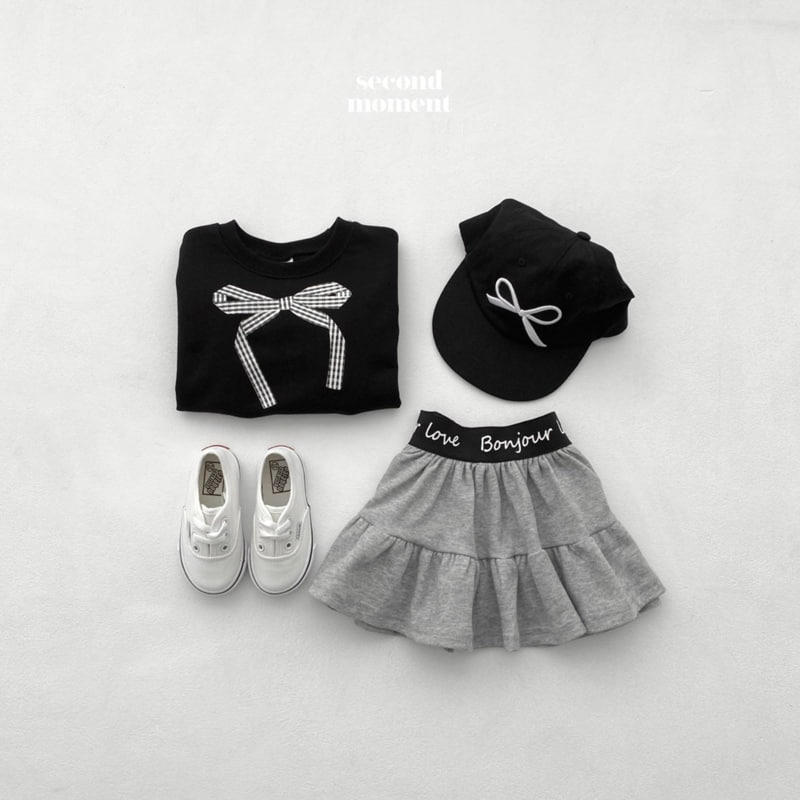 Second Moment - Korean Children Fashion - #prettylittlegirls - Check Ribbon Sweatshirts - 9