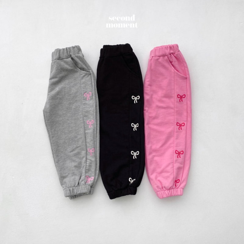 Second Moment - Korean Children Fashion - #prettylittlegirls - Ribbon Jogger Pants - 2