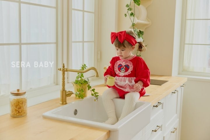 Sera - Korean Baby Fashion - #babyboutique - Heart Apron Bodysuit